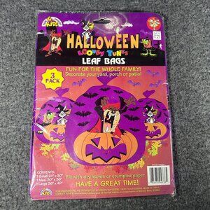 Vintage 1996 Looney Tunes Halloween Leaf Bag Tazmanian Devil Taz Bugs New Sealed